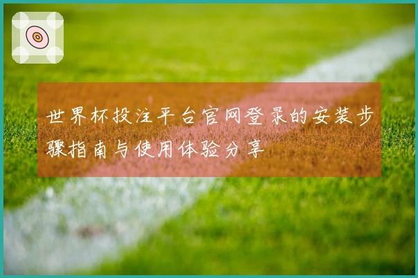 世界杯投注平台官网登录的安装步骤指南与使用体验分享
